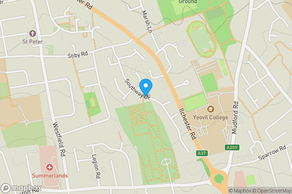 Map location for Southway Drive, YEOVIL, Somerset, BA21 3ED