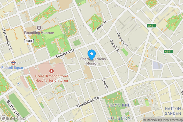 Map location for 5 Doughty Street, Bloomsbury, London WC1N 2PL
