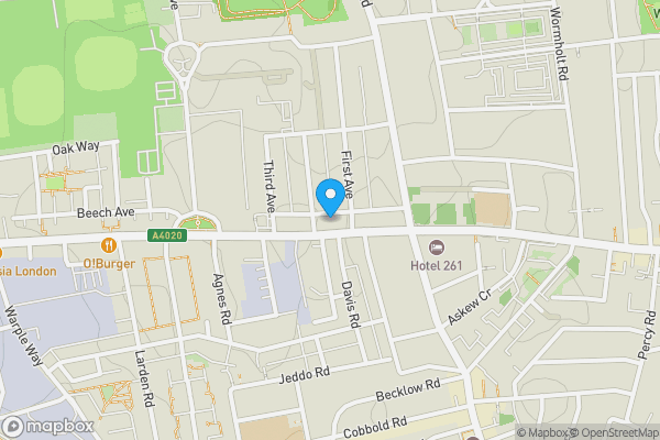 Map location for 21 The Vale, London, W3 7SA