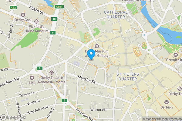Map location for Annexe Building, 2 Becket Street, Derby, Derbyshire, DE1 1HT
