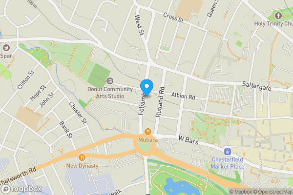 Map location for 61 Foljambe Road, Chesterfield, Derbyshire, S40 1NN