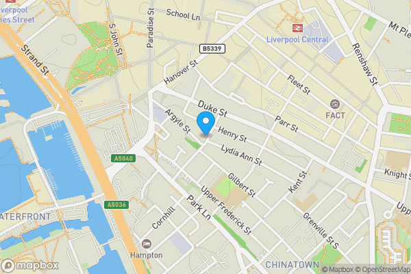 Map location for Apartment 6, 12 York Street, Liverpool L1 5BN