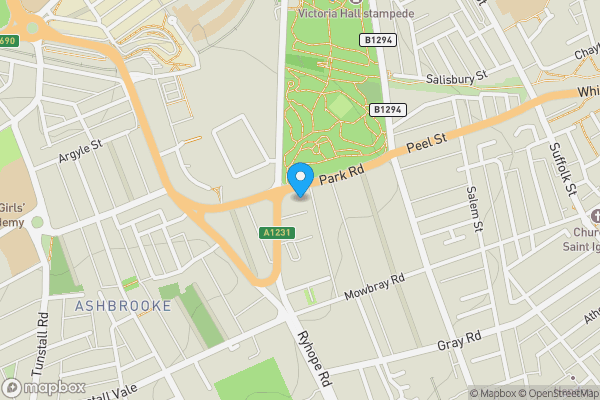 Map location for Flat 1 2 Park Road, Sunderland, Tyne and Wear, SR2 8HR