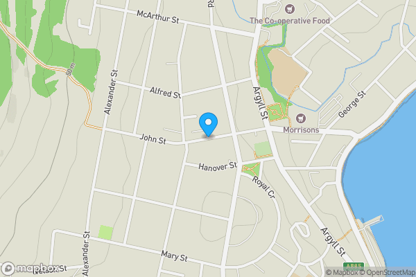 Map location for John Street, Dunoon, Argyll and Bute, PA23 7BN