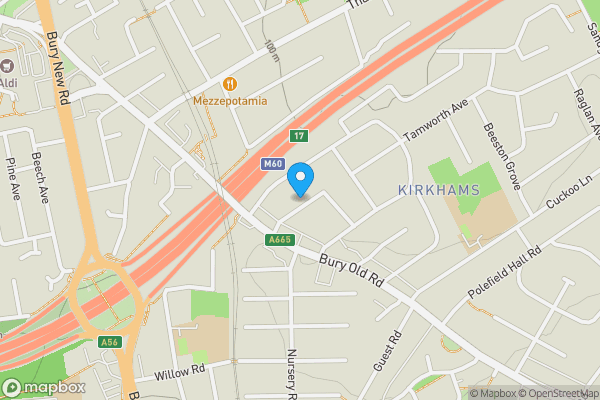 Map location for 13 & 13a Walker Avenue, Whitefield, Manchester, Lancashire, M45 6TP