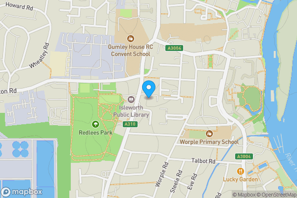 Map location for Flat 9 Beck House, 174 Twickenham Road, Isleworth, Middlesex, TW7 7DJ