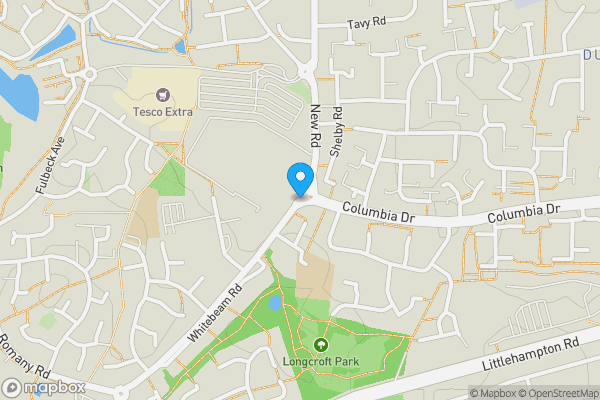 Map location for Romany Road, Worthing, West Sussex, BN13 3YR