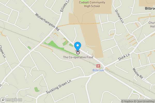 Map location for Birches Bridge Shopping Centre, Wolverhampton Road, Codsall, WV8 1PE