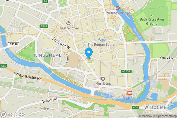 Map location for 7-9 Lower Borough Walls, Bath, Avon, BA1 1QR