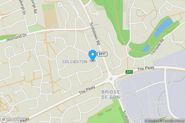 Map location for 16 Collieston Circle, Bridge of Don, Aberdeen, Aberdeenshire AB22 8SP