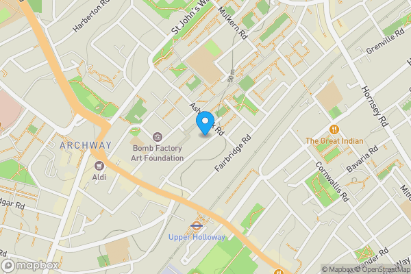 Map location for Flat 1, 55 St. John's Villas, Upper Holloway, London, N19 3EE