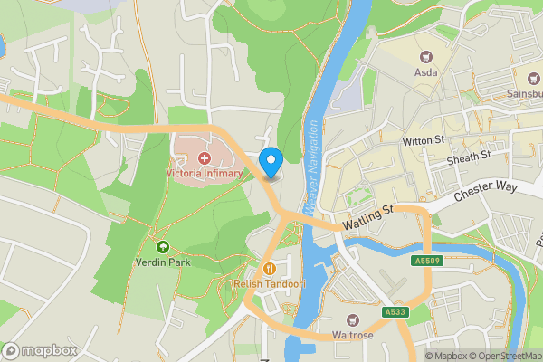 Map location for 12-14 Winnington Street, Northwich, Cheshire, CW8 1AQ