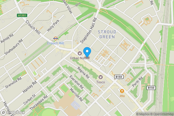 Map location for 172b Stroud Green Road, Finsbury Park, London, N4 3RS