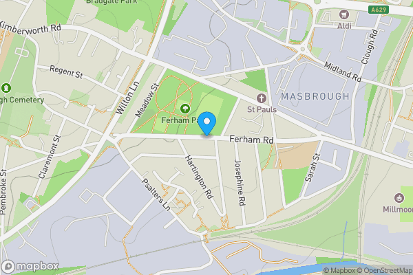 Map location for Land At Ferham Road, Rotherham, South Yorkshire, S61 1AP