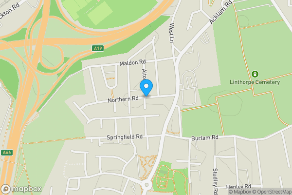 Map location for Northern Road, MIDDLESBROUGH, Cleveland, TS5 4NU