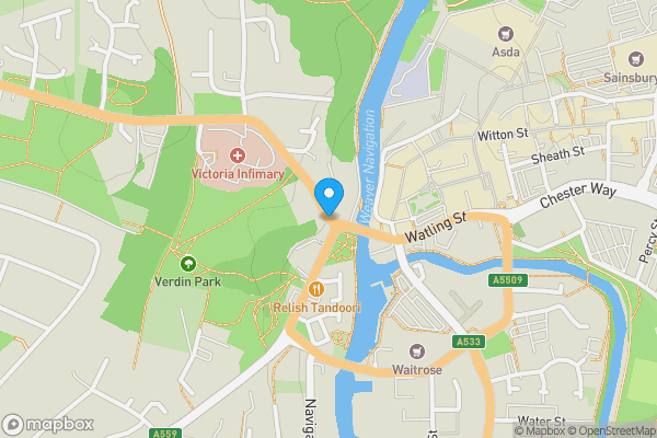 Map location for 12-14 Winnington Street, Northwich, Cheshire, CW8 1AQ