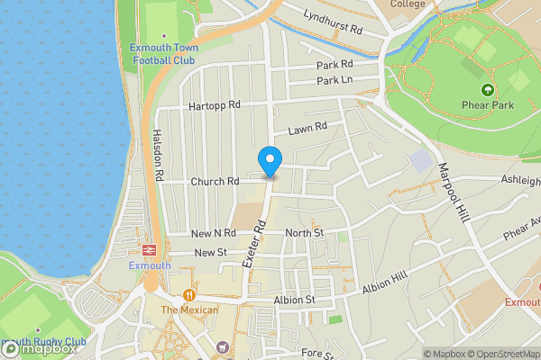 Map location for Exeter Road, Exmouth, Devon, EX8 1PZ