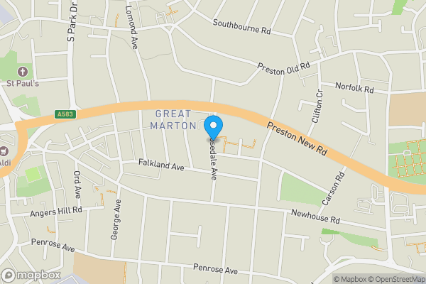 Map location for Rosedale Avenue, Blackpool, Lancashire, FY4 4HR