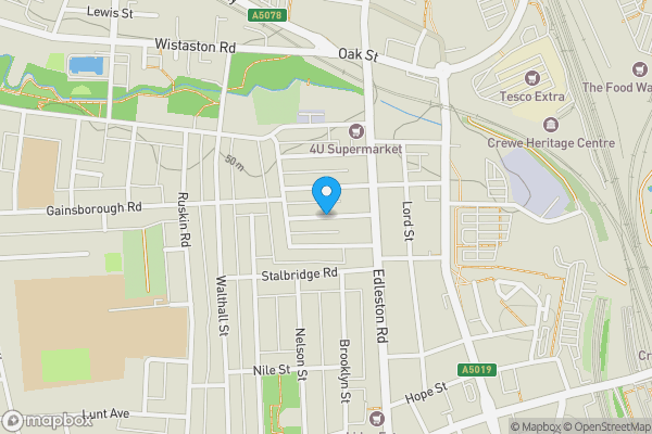 Map location for Maxwell Street, Crewe