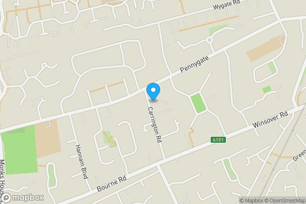 Map location for 48A Carrington Road, Spalding, Lincolnshire, PE11 1LY