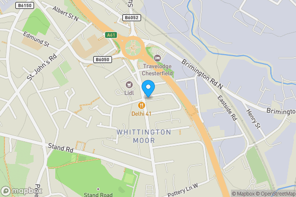 Map location for 425 Sheffield Road, Chesterfield, Derbyshire S41 8LT