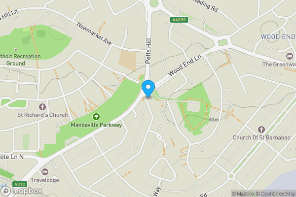 Map location for Rear of 2 Wood End Lane, Northolt, Middlesex, UB5 4JL