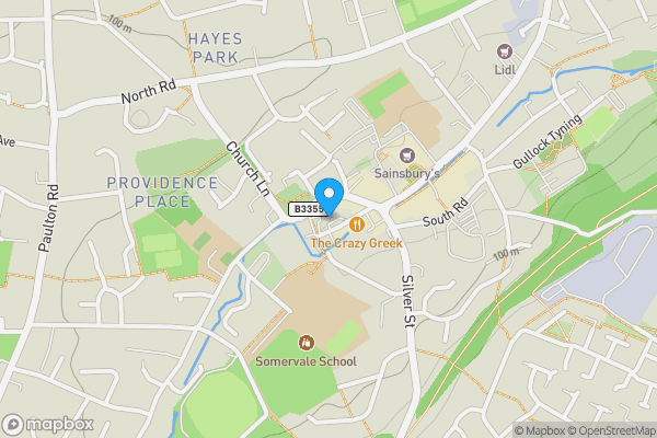 Map location for Flat 31 Mill Court, The Island, Radstock, Avon, BA3 2HA