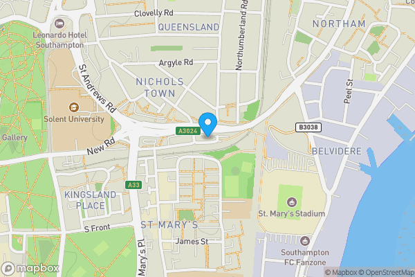 Map location for 37, 39, 41-43, 45-47 and 49 Northam Road, Southampton, Hampshire, SO14 0PD