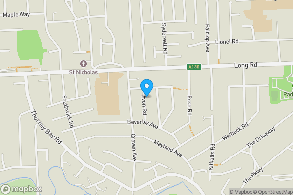 Map location for 3 Avon Road, Canvey Island, Essex, SS8 0DH