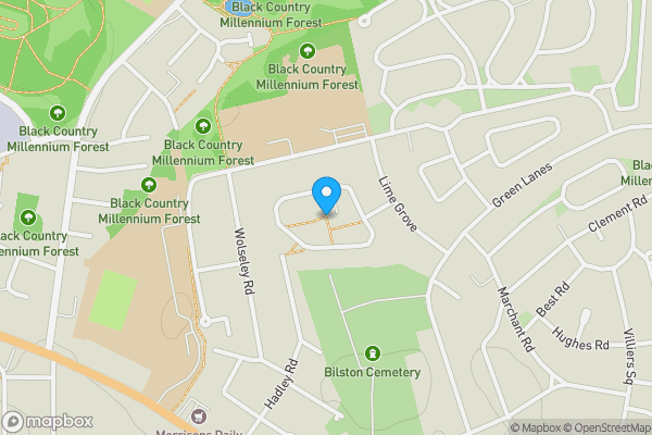 Map location for Broadmeadow Green, Bilston, West Midlands, WV14 6EP
