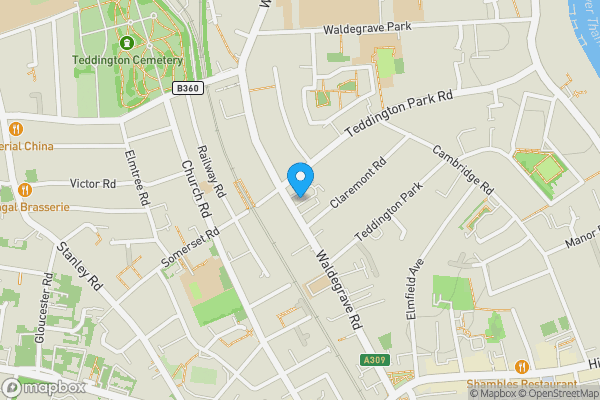 Map location for Waldegrave Court, Waldegrave Road, Teddington, Greater London, TW11 8LS