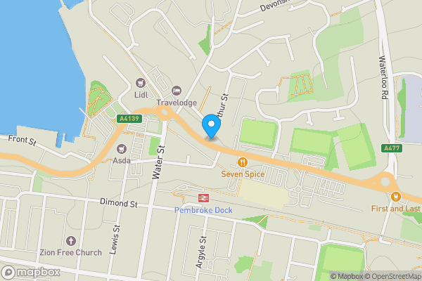 Map location for Llanion Lodge, 26, London Road, PEMBROKE DOCK, Dyfed, SA72 6DT