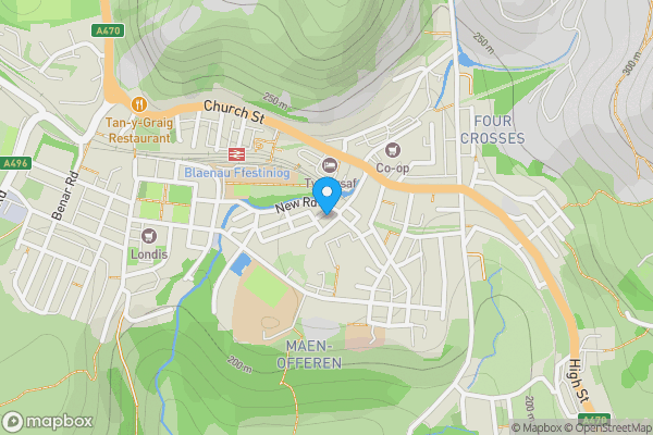 Map location for Meirion Terrace, BLAENAU FFESTINIOG, Gwynedd, LL41 3UA