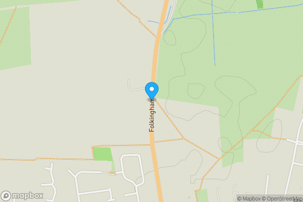 Map location for Folkingham Road, Bourne, Lincolnshire, PE10 0NS