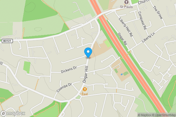 Map location for Land on the East Side of Ongar Hill, Addlestone, Surrey, KT15 1JG