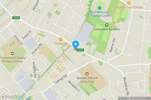 Map location for 154 Vale Road, Rhyl LL18 2PD