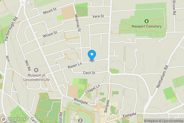 Map location for Rasen Lane, LINCOLN, Lincolnshire, LN1 3EZ