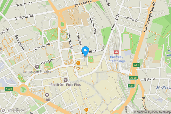 Map location for Apartment 14 Regent House, Barnsley, South Yorkshire, S70 2AT
