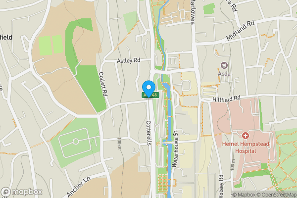 Map location for 16 Gadeview, Cotterells, Hemel Hempstead, Hertfordshire, HP1 1UF