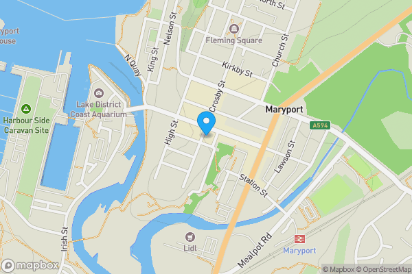 Map location for 75 Crosby Street, Maryport, Cumbria CA15 6DP