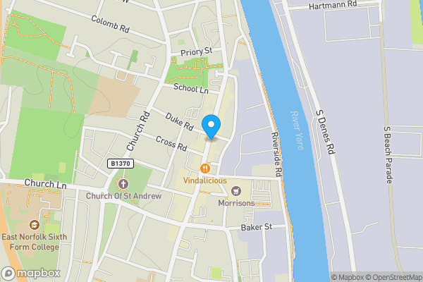 Map location for 93 High Street, Gorleston, Great Yarmouth, Norfolk, NR31 6RF