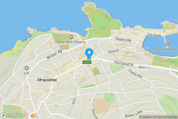 Map location for The Baycomber, 7 High Street, Ilfracombe, EX34 9DF