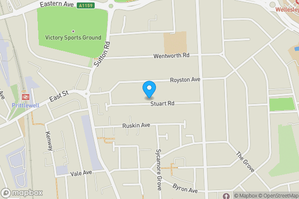 Map location for 37 Stuart Road, Southend-on-Sea, Essex, SS2 5JS