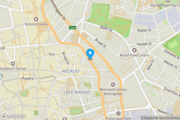 Map location for Cranbrook Street, Nottingham, Nottinghamshire, NG1 1ES