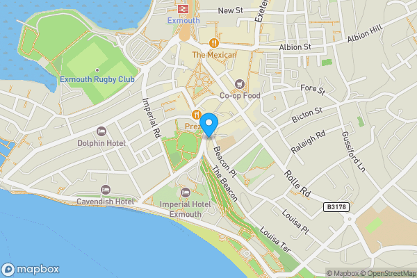 Map location for Temple Winds, Beacon Hill, Exmouth, EX8 1PB