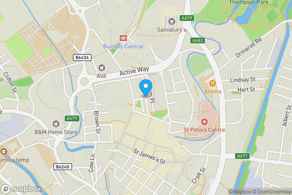 Map location for Standish Street, BURNLEY, Lancashire, BB11 1AP