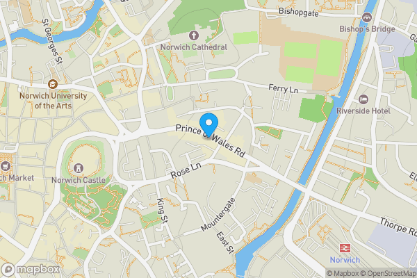 Map location for Britannia House, 45-53 Prince of Wales Road, Norwich, Norfolk, NR1 1BL