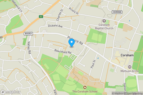 Map location for Flat 2 Neale Court, Beechfield Road, Corsham, SN13 9YL