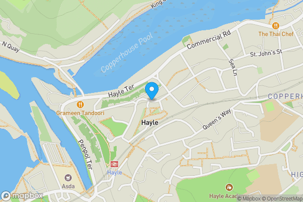 Map location for Garage 16, Rear Of Bay View Terrace, Hayle, Cornwall, TR27 4JY