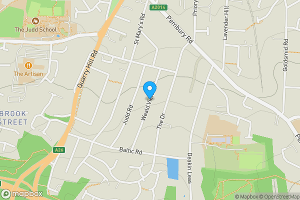 Map location for Weald View Road, Tonbridge, Kent, TN9 2NG